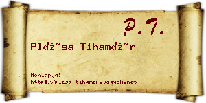 Plésa Tihamér névjegykártya